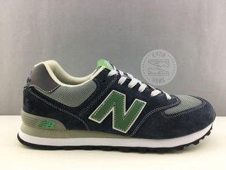 New Balance 574 Синие с зеленым (41-45) Арт. 244M-A