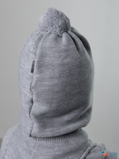 Шапка-шлем 21101-12 подклад 100% полиэстер, светло-серый 54-56