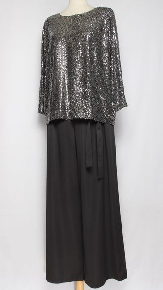 Брюки "палаццо С БАНТОМ"чёрные р.48,52