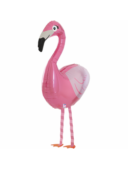 Шар 3D (33''/84 см) Ходячая Фигура, Фламинго, Розовый