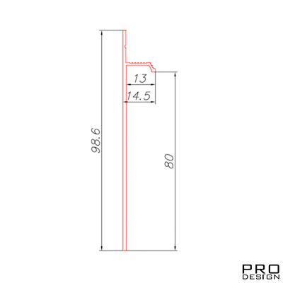 Плинтус скрытого монтажа PRO DESIGN 323 покраска по RAL