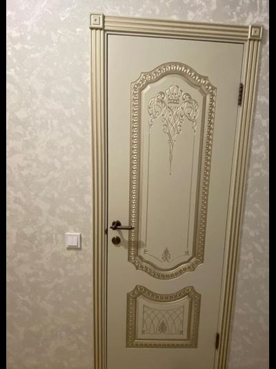 СОЛО NEW В3. СЛОНОВАЯ КОСТЬ/ ПАТИНА БЕЛОЕ ЗОЛОТО. ПОЛОТНО ГЛУХОЕ