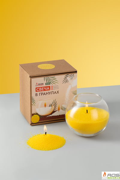 Насыпная свеча "Шар" 12*10 см, цвет "Жёлтый"