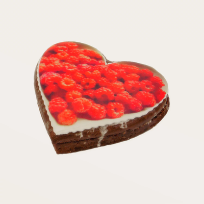 Пряник заварной  с декором "Сердце" с малиновой  начинкой 500 гр.