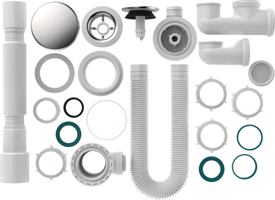 Сифон для ванны 1 1/2"х40 регул,клик-клак перел.автомат,утапл.грибок,г.тр.40х40/50 [56943]