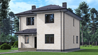 Дом из кирпича в Орле 160 кв.м. Вид спереди