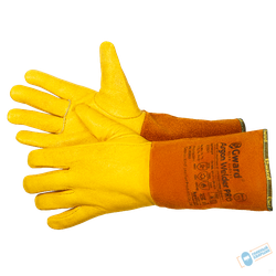 Краги спилковые (оранжевые) с перчаткой из желтой кожи GWARD Argon Welder Pro (301)