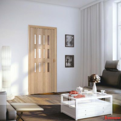 Дверь "Гармошка" со стеклом