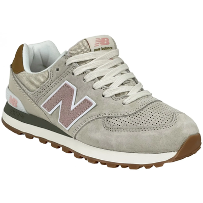 New Balance 574 бежевые с розовым женские