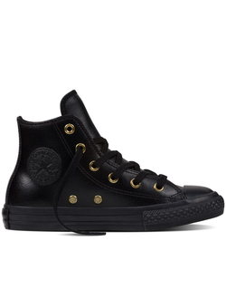 Кеды Converse All Star черные высокие зимние с мехом 653365C фото