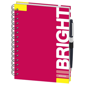 Бизнес-тетрадь Bright, А5, 120л, 148х205, резинка под ручку, клетка, бордо 0014