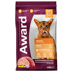AWARD (Авард) Urinary, сухой корм для кошек для профилактики мочекаменной болезни, Курица 400 г