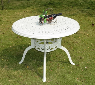 Белый стол из литого алюминия Gera 4 White