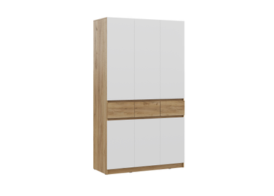 Бостон Лайт Шкаф ШК-003 (3-ств.) Дуб Крафт золотой / Белый (Гладкий)