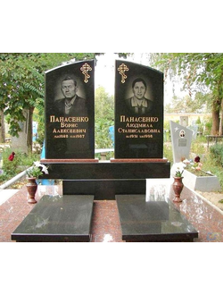Фото двойного горизонтального памятника на могилу в СПб