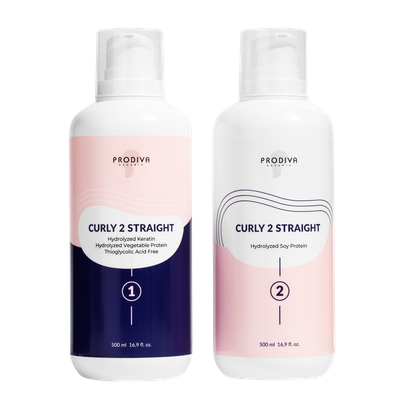 ПОЛУПЕРМАНЕНТНЫЙ СОСТАВ ДЛЯ ВЫПРЯМЛЕНИЯ И РАЗГЛАЖИВАНИЯ ВЬЮЩИХСЯ ИЛИ ХИМИЧЕСКИ ЗАВИТЫХ ВОЛОС CURLY 2 STRAIGHT PH 9