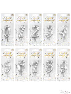 Свеча тортовая цифра "Универсальная. Серебряная"