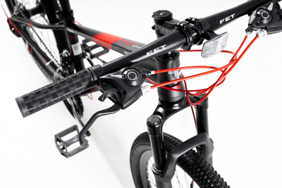 Велосипед FET technics 24" black-red (21 скорость, Shimano, дисковые тормоза)