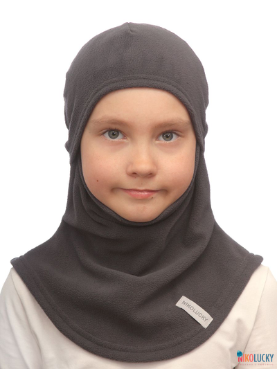 Шапка-шлем 23202-02 100% полиэстер, темно-серый 48-50