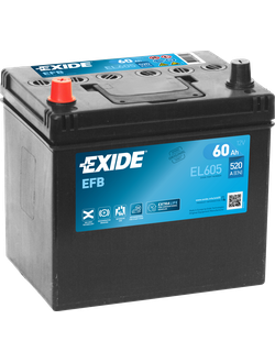 АККУМУЛЯТОР АВТОМОБИЛЬНЫЙ EXIDE EFB EL605 (Азиатский тип корпуса) L+ 60Ah 520А (En)