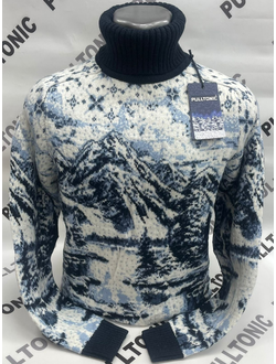 Мужской свитер Снежные горы 02