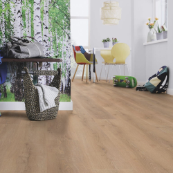 Ламинат Wineo Дуб Швеция Коричневый LA226XXLV4 в интерьере кухни