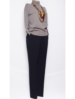 Брюки "Прямые" трикотажные т.синие р.48-58