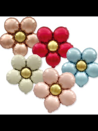 Шар 18"/46 см Цветок "Ромашка" (надув воздухом), Сатин, МИКС