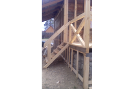 Демонтаж старого дома. Отделка фасадов "Финский стиль"(Стекломагниевый лист+ деревянная рейка).