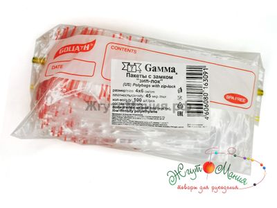 Пакеты  с замком ZIP-LOCK - 45 мкр. - 4 х 6 см - уп./100 шт.