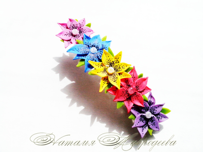 Заколка -автомат  "Радуга".