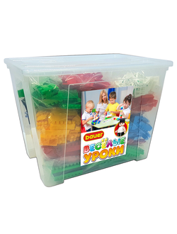 Конструктор классический Веселые Уроки "Цифры и Буквы" в пластиковом в контейнере. 1090 деталей