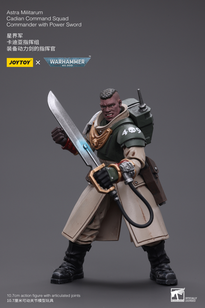 Командир Кадианской Гвардии (Warhammer 40k) - КОЛЛЕКЦИОННАЯ ФИГУРКА 1/18 Astra Militarum Cadian Command Squad Commander with Power Sword (JT7905) - JOYTOY