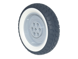 Wheel 62.3mm D. x 20.3mm Motorcycle with Molded White Wall Outer Rim Pattern with Black Tire 75.1mm D. x 20mm Motorcycle 84772pb01 / 80542, Light Bluish Gray (84772pb01c01)