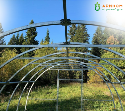 Теплица «Ариком Премиум» (оцинкованный каркас 20х40 мм, шаг дуги 0,65 метр) длина 8м
