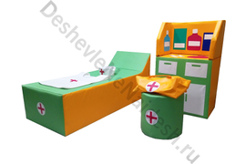 Детская игровая мебель Медицинский уголок салатовый желтый