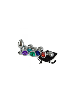 8045 Пробка анальная с кристаллом, хром,d 34 мм