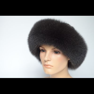 Женская вязаная шапка с мехом Vizio Италия 1024 CCP  V темно - серая