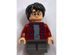 Harry Potter - Dark Red Plaid Flannel Shirt, Dark Bluish Gray Short Legs, n/a (hp143)