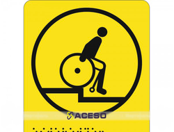 Г-13 Пиктограмма с дублированием информации по системе Брайля. Осторожно! Уступ бордюрного камня, по