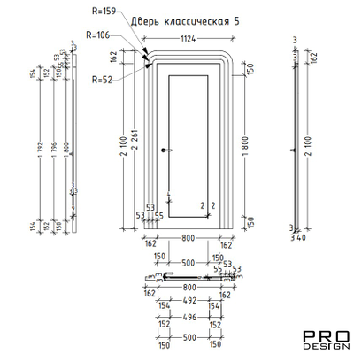 Межкомнатная дверь Eternity Classic Рома, высота 2200-2300 мм, ширина 600-800 мм, каркас 58 мм, внутреннего открывания