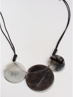 Колье "Три круга" серое