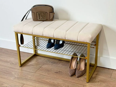 Обувница Классная 2 Золото/Крем