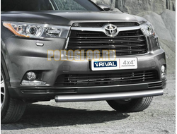 Защита переднего бампера d76 на Toyota Highlander 2010 - (Тойота хайлендер)