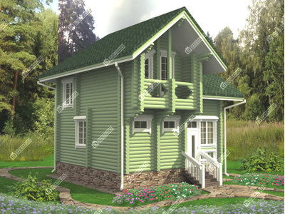 Домокомплект Крым из оцилиндрованного бревна, площадь 93 м2