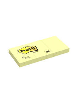 Стикеры Post-it Original 38x51 мм пастельные желтые (3 блока по 100 листов)
