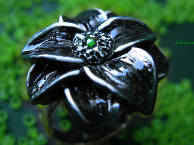 Цветок из Долины Папоротников. Необычное кольцо ЦВЕТОК из полимерной глины