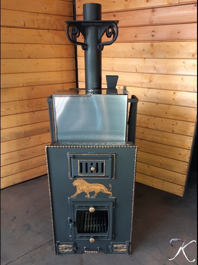 Печь банная "АНГАРА-34" + КАМИН-КОНВЕКТОР + Дверца со стеклом