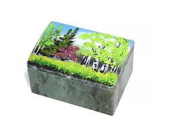 Шкатулка "Открытка" из змеевика