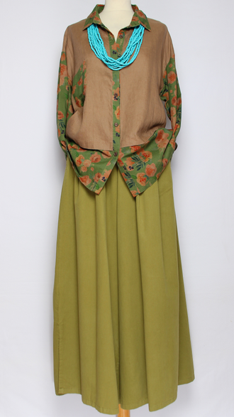 Рубашка Бохо "Комбинированная"  бежевая до р.52